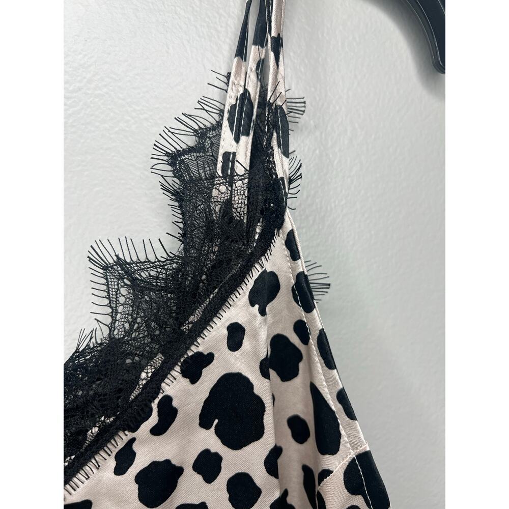 NWT By Anthropologie V-Neck Open-Back Slip Midi Dress Animal Print Sz M Mob Wife - Picture 8 of 13